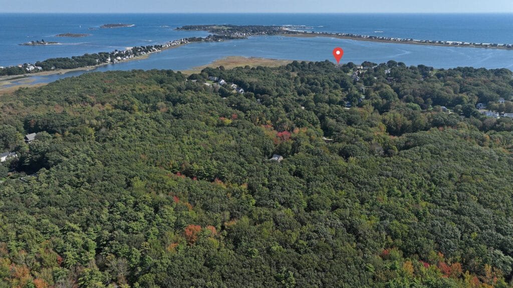 Aerial view of Channel Cove, ME