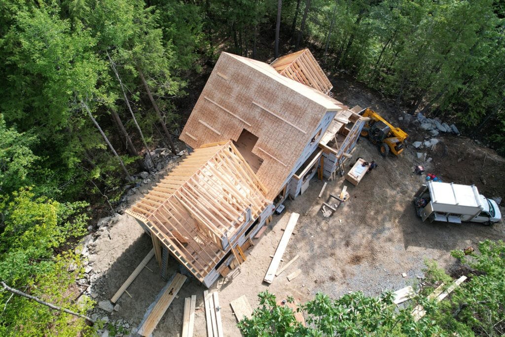 aerial construction progression inspection.