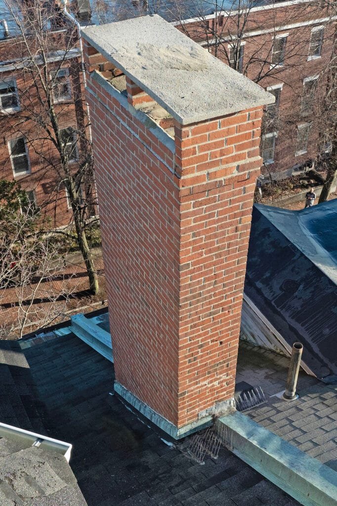 Drone inspection of chimney