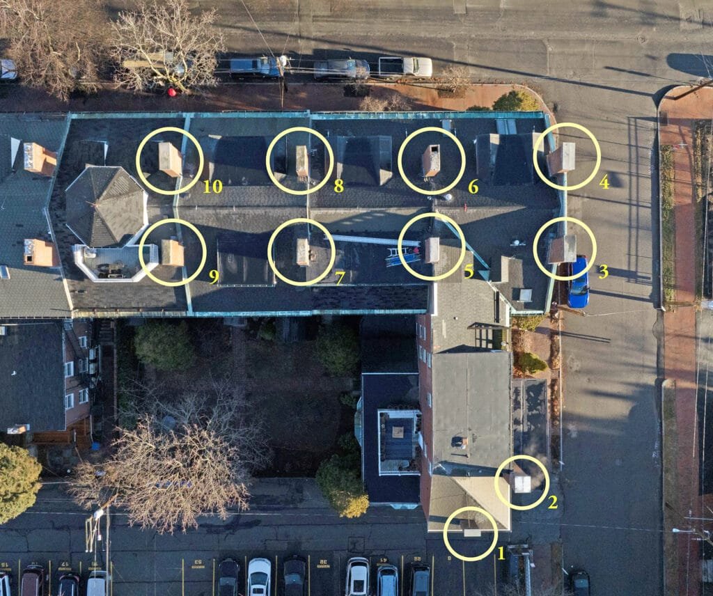 Map of drone chimney inspection