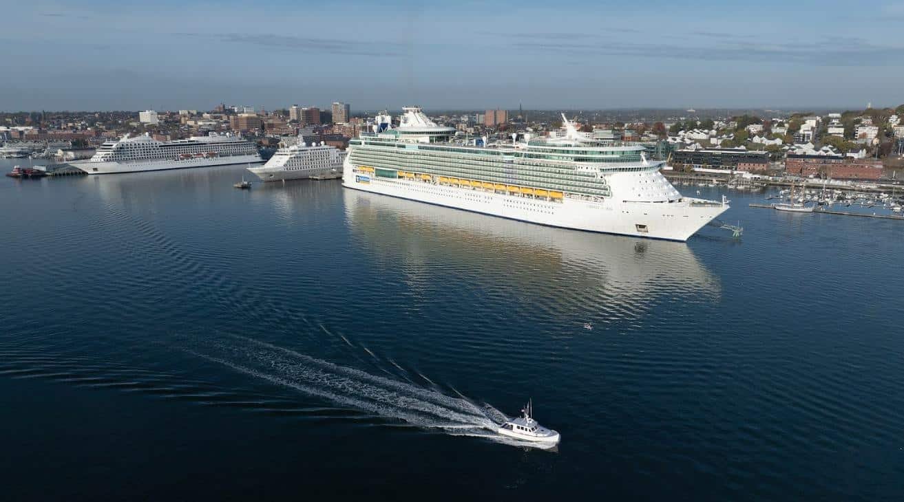 Professional aerial photograph of a boat