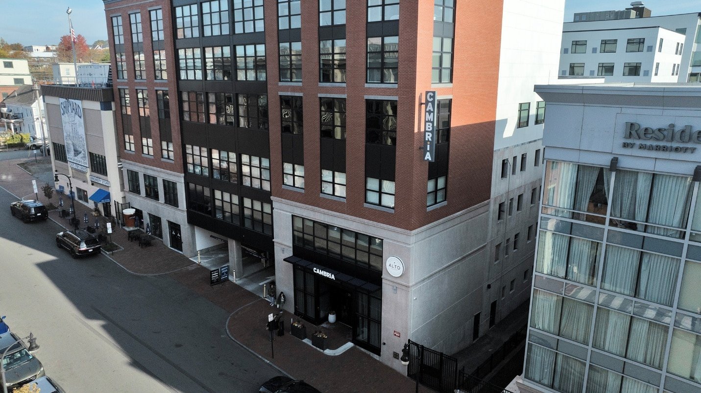 Aerial photograph of a building