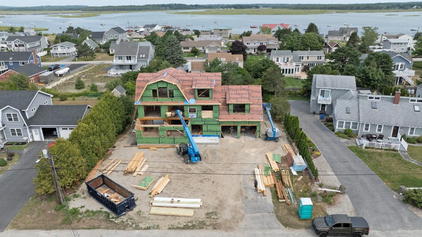 Drone photograph of a house under construction