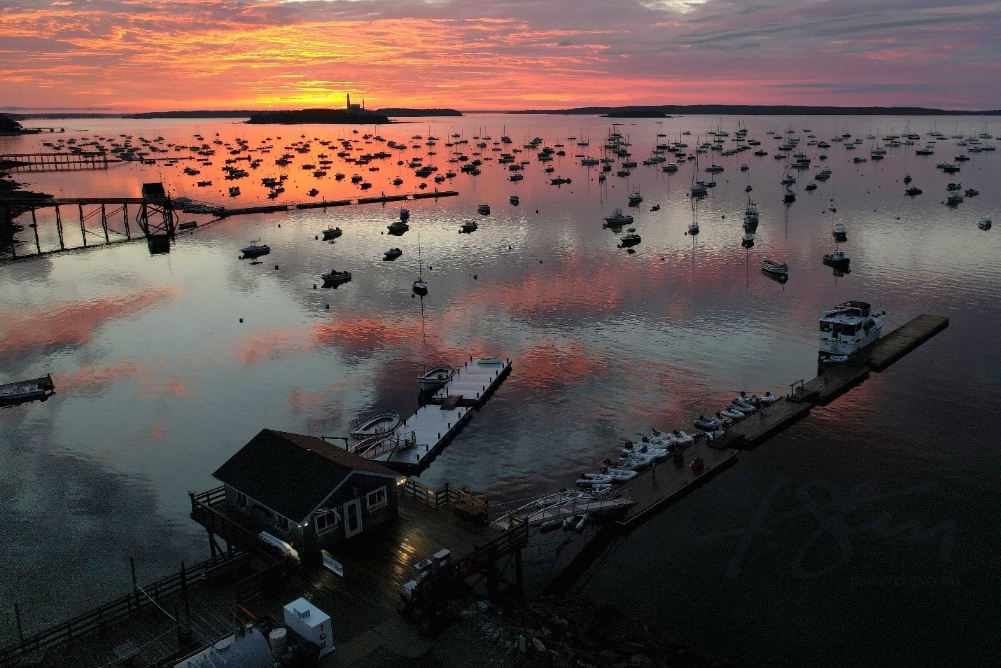 Drone photograph of sunset