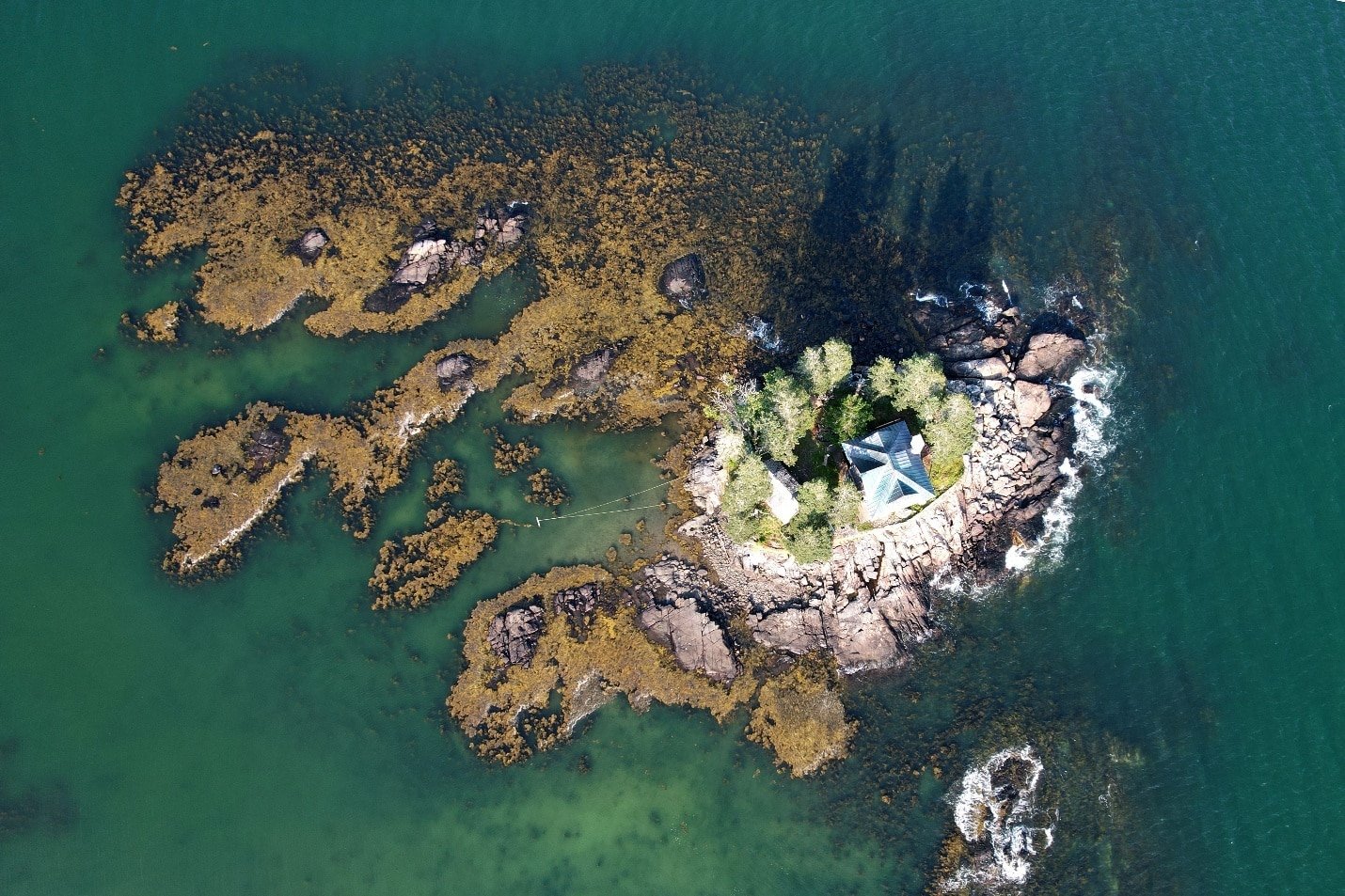 Aerial photograph of an island