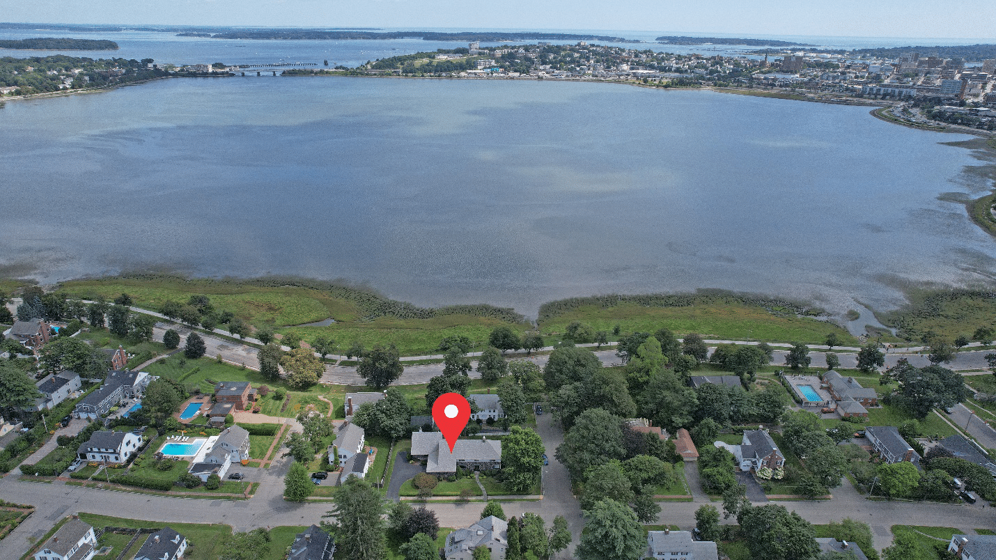 Drone photograph of houses