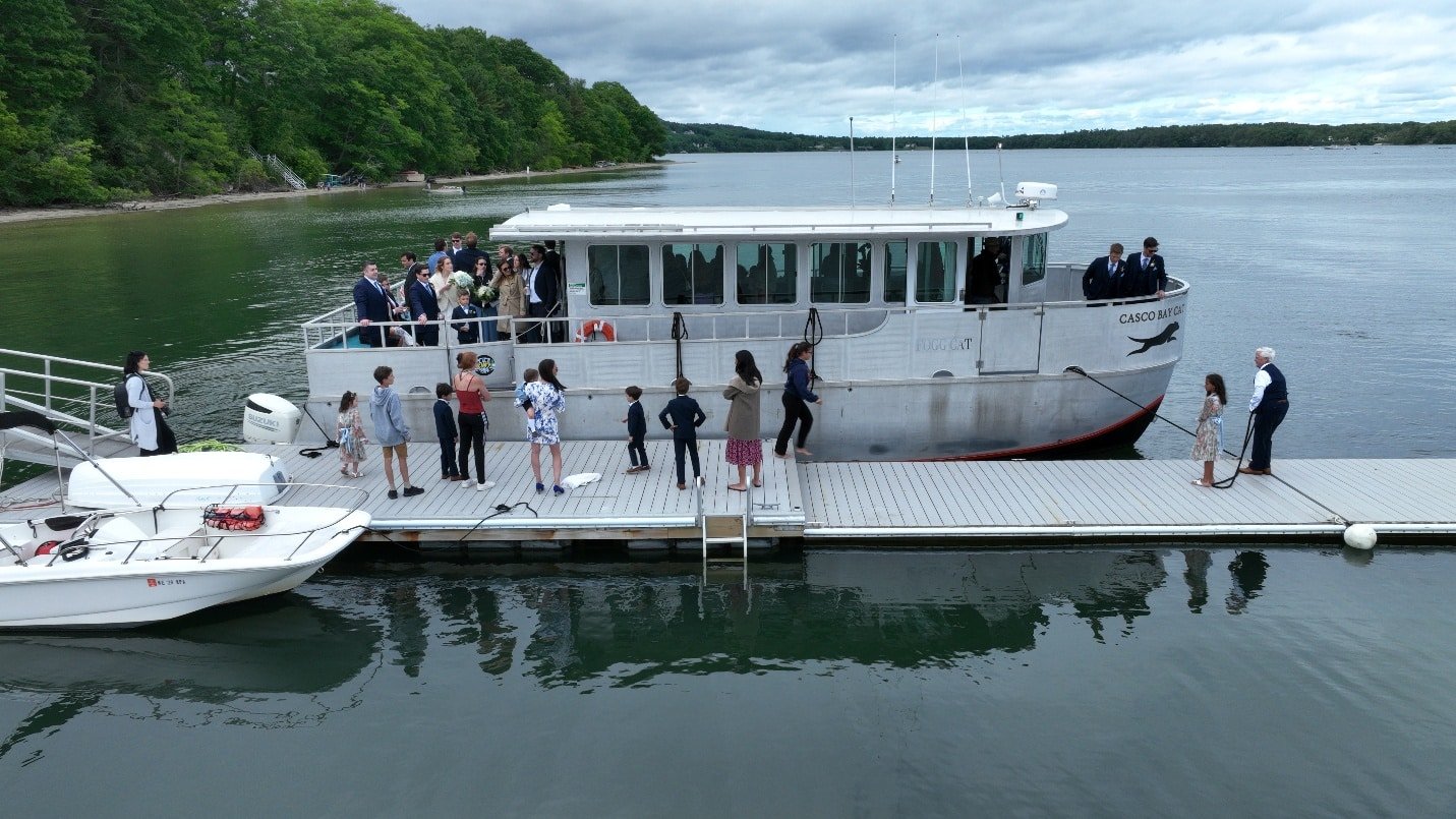 Aerial picture of a boat