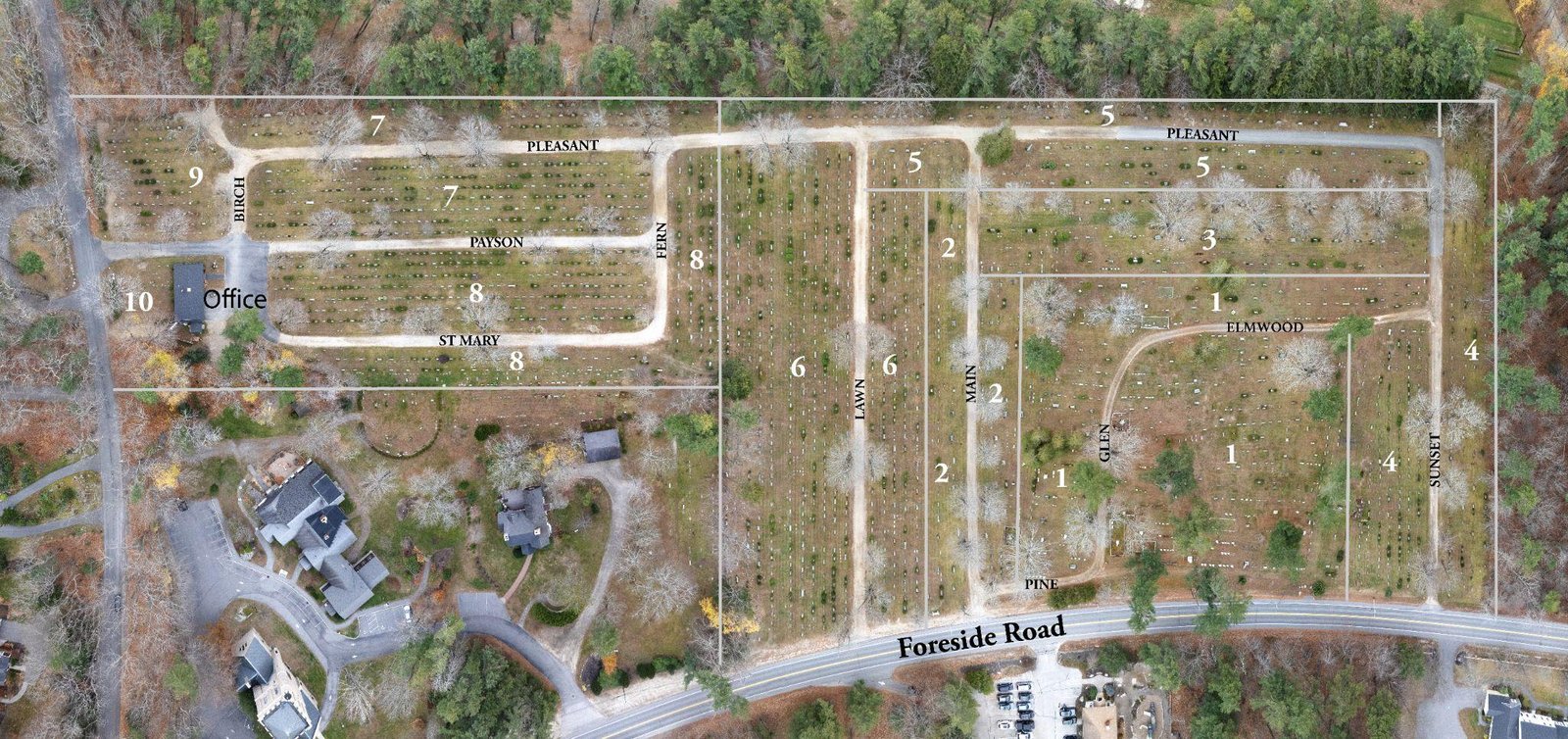 aerial view of a mapped-out land for construction
