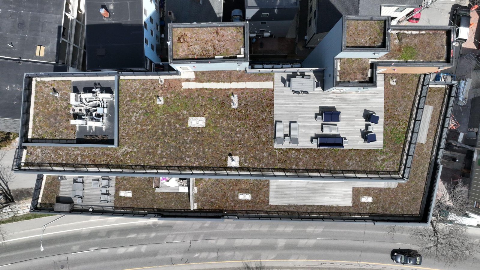 a property under construction shot by a drone