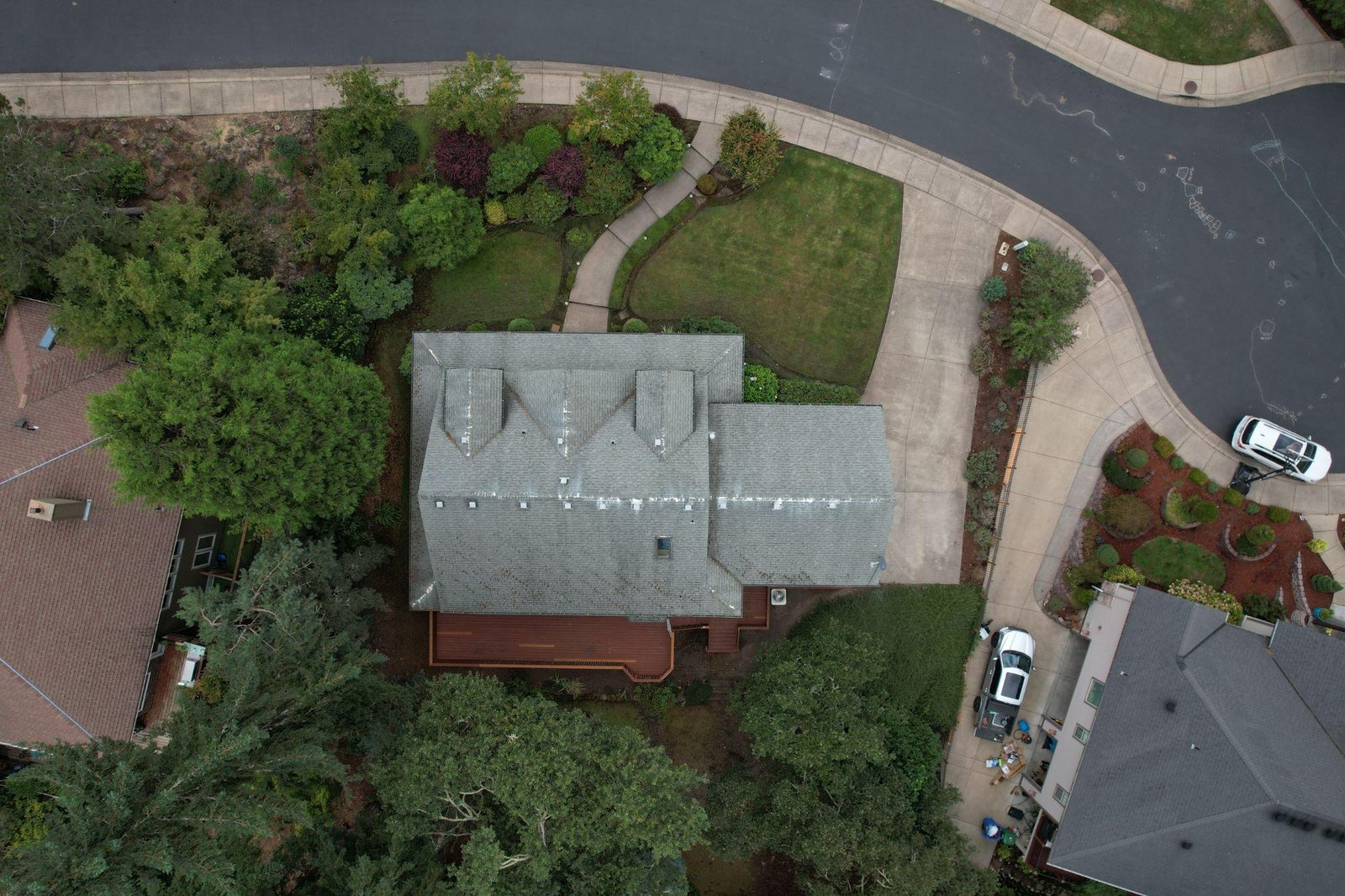 aerial view of a house