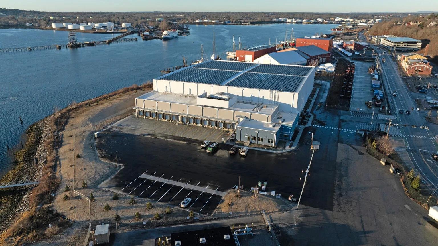 a storage facility shot by a drone